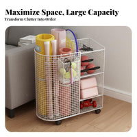 Exercise Mat Storage Rack With Wheels Home Gym Equipment Organizer Space Saving Design Rolling Home Gym Organizer for Living Room