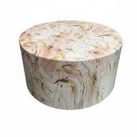 Luxury Design Round Display Pedestal Elegant Marble Look Pedestal Stand Versatile Cylindrical Display Riser Long-Lasting for Live Broadcasting, Showroom