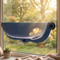 Cat Hammock Window Perch with Felt Material, Frameless Suction Cup Cat Bed for Indoor Relaxation, Space Saving Mounting for Window View Resting