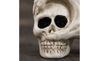 Cranium with Spectral Hand Halloween Cranium Ornament Small Decorations for Goths, Party Hosts, Spooky House, Office Desk