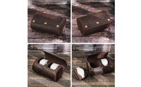 Vintage Watch Roll Leather Watch Travel Case Compact Storage Safeguarding for Business Trips