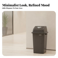 30 L Push-Open Trash Bin Domed Lid Square Trash Bin Space Saving Household Storage Indoor Outdoor Use for Commercial Areas