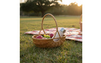 Multi Use Handwoven Picnic Basket Lightweight Picnic Basket Handmade Household Storage Large Capacity for Outdoor, Shopping