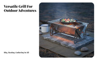 Lightweight Stainless Steel Wood Combustion Cooker Multi-Purpose Portable Wood Combustion Camp Cooker Detachable Design for Campers, Hiking