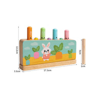 Hare Bouncing Game Upright Pegs Tap Peg Game Solo Children's Play Activity