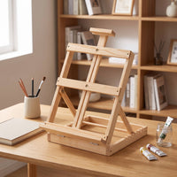 Desktop Easel with Adjustable Support Tabletop Foldable Wooden Easel Portable for Beginners