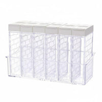 6 Pieces Moisture-Proof Plastic Seasoning Box Set with Tray Sealed Lids Clear Seasoning Container Set Includes Holder for Pantry, Cabinet