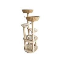Multi-Level Cat Sisal-Wrapped Posts-Wrapped Soft Cat Climbing Structure Clear Round Inset Scratching Surface Structure
