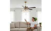 Decorative Wireless Control Ceiling Fan Light Quiet Engine LED Ceiling Fan Light Home Lighting