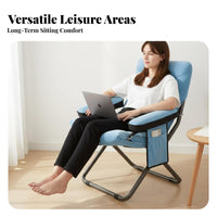 Space Saving Foldable Lazy Chair Thick Padding Single Person Sofa Ergonomic Support Single Person Leisure Sofa Sturdy Frame for Students, Adults, Not on Ice Workers, Dorm Room, Bedroom, Balcony