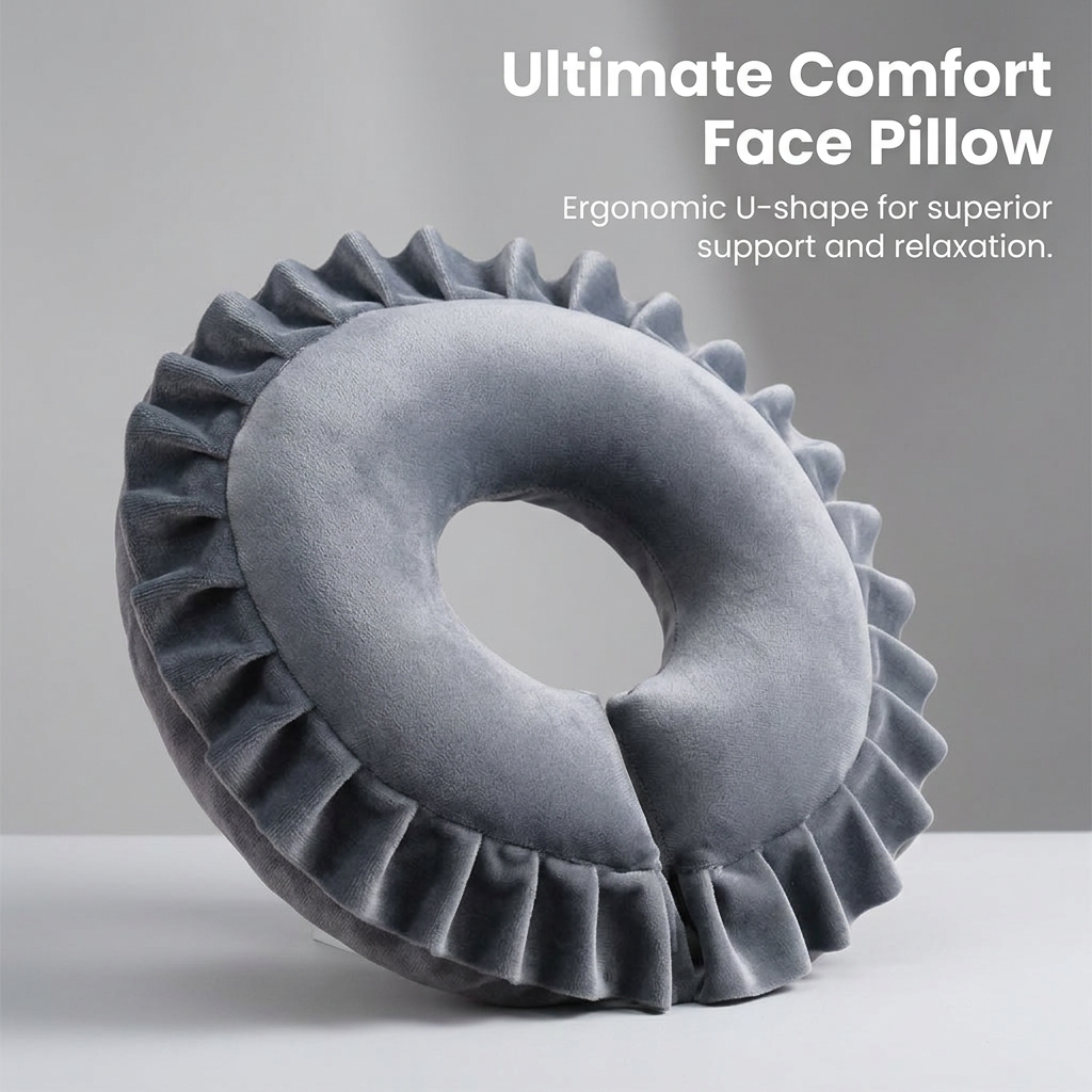 Memory Foam Face Down Pillow for Massage Table, Face Cushion for Beauty Salon, Massage Headrest for Spa, Face Pillow Massage, Face Cradle Rest Cushion