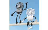 Handheld USB Robot Fan Multifunctional Suction Cup Fan 3 Speed Settings Personal Appliance Quiet Operation for Kitchen