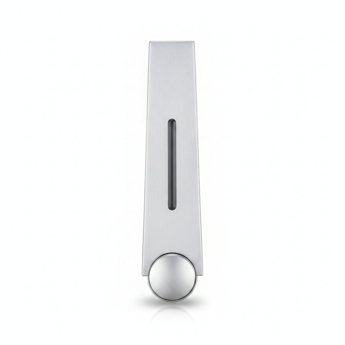 Silver Finish No-Drill Soap Dispenser Translucent Viewing Strip Wall Mounted Soap Dispenser Single-Cup Bathroom Accessory Push Button for Shower