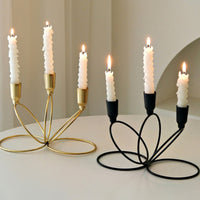 Three-Arm Candlestick Holder Versatile 3-Arm Candelabra Candlestick Holder with Three Cups Modern Metal Candelabra Minimalist