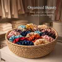 30 Pack Satin Scrunchies for Women, Solid Color Hair Scrunchie Set for Ponytails and Buns, Soft Elastic Ties for Girls 6cm