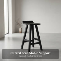 Wabi-Sabi Design Round Top Counter Stool Minimalist Look Bar Seating Built-in Footrest Sturdy Construction for Homeowners, Business Owners, Interior Designers, Restaurant, Cafe, Dining Space, Kitchen Island