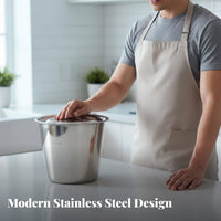 Stainless Steel Bucket with Lid Extra Thick Large Capacity Soup Barrel Handleless Utility Pail for Caterers, Home Cooks, Catering