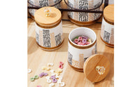 6 Pieces Ceramic Jars with Bamboo Lids Geometric Storage Jars   Cylindrical Storage Container   for Homeowners