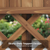 Lattice Privacy Screen Planter Resistant Wood Outdoor Partition Planter Multi-Functional Freestanding Flower Box Fence for Balcony, Patio