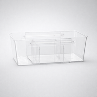 Kitchen Drawer Dividers Expandable Organizer, Transparent PET Sliding Lid Divider Box for Utensil Storage in Home Dresser Bedroom