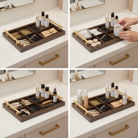 Nordic Style Acrylic Divided Serving Tray with Handle for Snacks and Appetizers