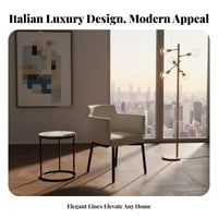 Modern Italian Design Upholstered rotating Chair Light Luxury Aesthetic Vanity Seat Ergonomic contouredd spine Seating Furniture Stable Pedestal Base for Homeowners, Business Owners, Adults, Dining Room, Restaurant, Home Office, Reception Area