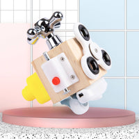 Improves Hand-Eye Coordination Educational Learning Toy Learn Through Play Fine Movement Skills Toy Multi-Functional Design Wooden Busy Block for Toddlers, Preschoolers