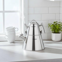 2 Pieces Commercial Use 2.5L 1.0L Kettle Set Stovetop Compatible Double Kettle Set Easy to Clean for Home