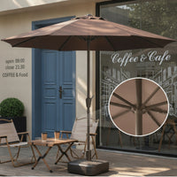 Patio Umbrella with Base UPF 50+ Outdoor Umbrella with Base Waterproof for Homeowners, Cafes, Backyard, Balcony