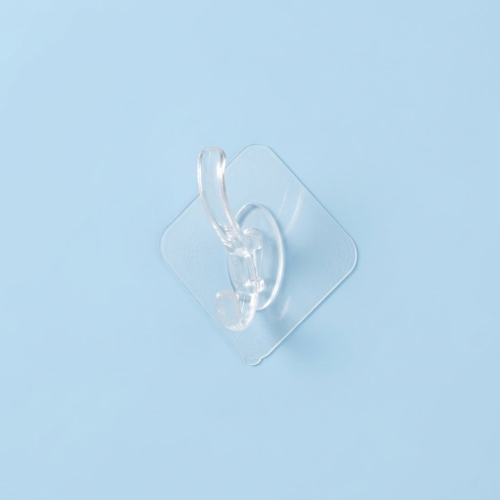 Clear Acrylic Adhesive Wall Hooks Heavy Duty for Kitchen, Damage Hooks for Home Organization, Apartment Must Haves Apartment Decor