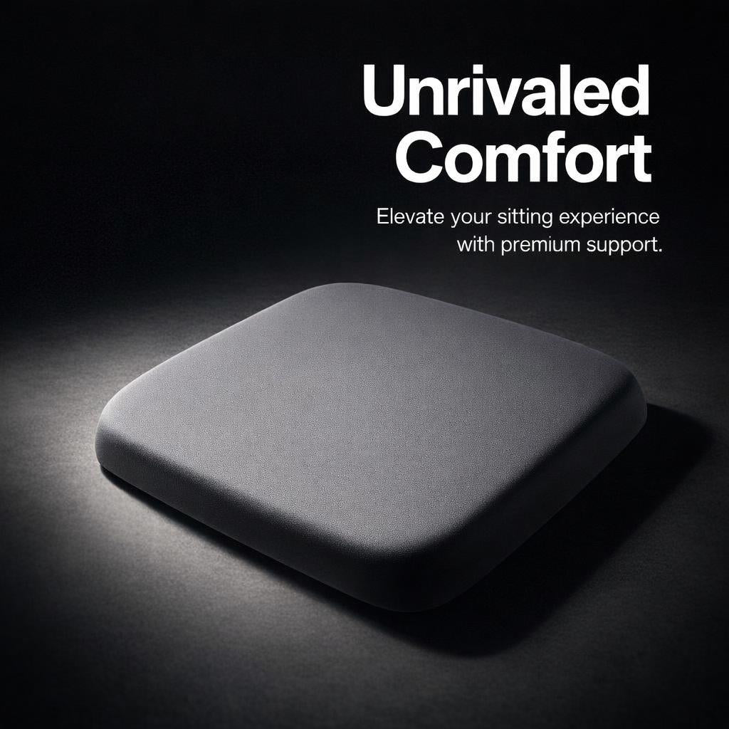 Memory Foam Seat Cushion for Long Sitting Periods, Office Chair Cushion for Pressure Relief, Ergonomic Seat Cushion for Home Use