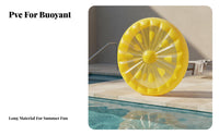 Highly Buoyant Inflatable Lemon Slice Inflatable Lounger Oversized Yellow Lemon Water Bed Comfortable Novelty Food Inflatable Lounger Long-Lasting for Adults, Kids, Beach, Vacation, Lake