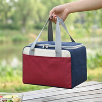 Lunch Box and Insulated Lunch Bags for Women, Oxford Cloth Cool Bag for Food Storage, Handheld Picnic Bag for Camping BBQ, Foldable 8L Capacity