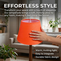Table Lamp Shade with Grid Textured Linen Material for Bedroom Lighting, Pleated Lampshade for Living Room with PVC Backed Structure