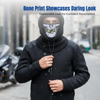 Thermal head print face cover, fleece balaclava neck gaiter, windproof headscarf for outdoor cycling, skiing