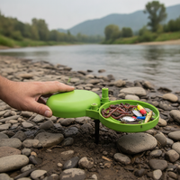 Mini Magnetic Fishing Bait Tray with Double-Layer Design for Fishing Chairs and Boxes