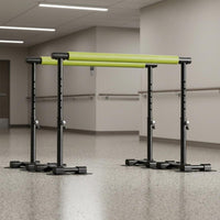 Adjustable Height Rehabilitation Parallel Rails Widened Base Walking Rehab Bar Side Knobs Parallel Rails Green Handrails