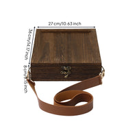 Wooden Carrier Box Handmade Crossbody Sketch Box Vintage Style Crossbody Wooden Bag for Painting, Sketching