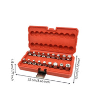 18 Pieces Oil Drain Plug Socket Set Sturdy Oil Pan Socket Set with Case Tools Portable Multifunctional for Mechanics