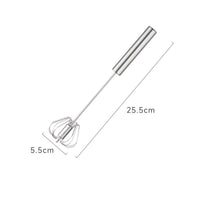 Semi-Automatic Egg Beater Stainless Steel Handheld Egg Beater Whisk with Spring Head Easy to Use Utensil Long-Lasting