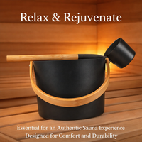 Home Sauna Bucket and Ladle Set with 7 Liter Capacity, Lightweight Aluminum Pail for Steam Room Sessions