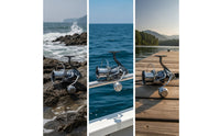 Rotating Reel with Metal Handle Double Guide-Rod Rotating Fishing Reel Large Knob for Surfing Anglers