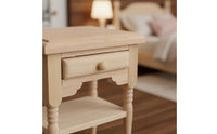 1:12 Scale Nightstand Classic Style Dollhouse Nightstand Smooth Finish Mini Bedside Table for Crafters, Collectors, Model Crafting