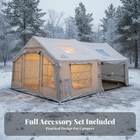 Extended Entrance Hall Inflatable Tunnel Tent Waterproof & Windproof Inflatable Cabin Tent Quick Setup Camping Shelter Large Spair Conditioninge for Road Trippers, Families, Glampers, Outdoors, Glamping, Festivals, Bair Conditioningkyard