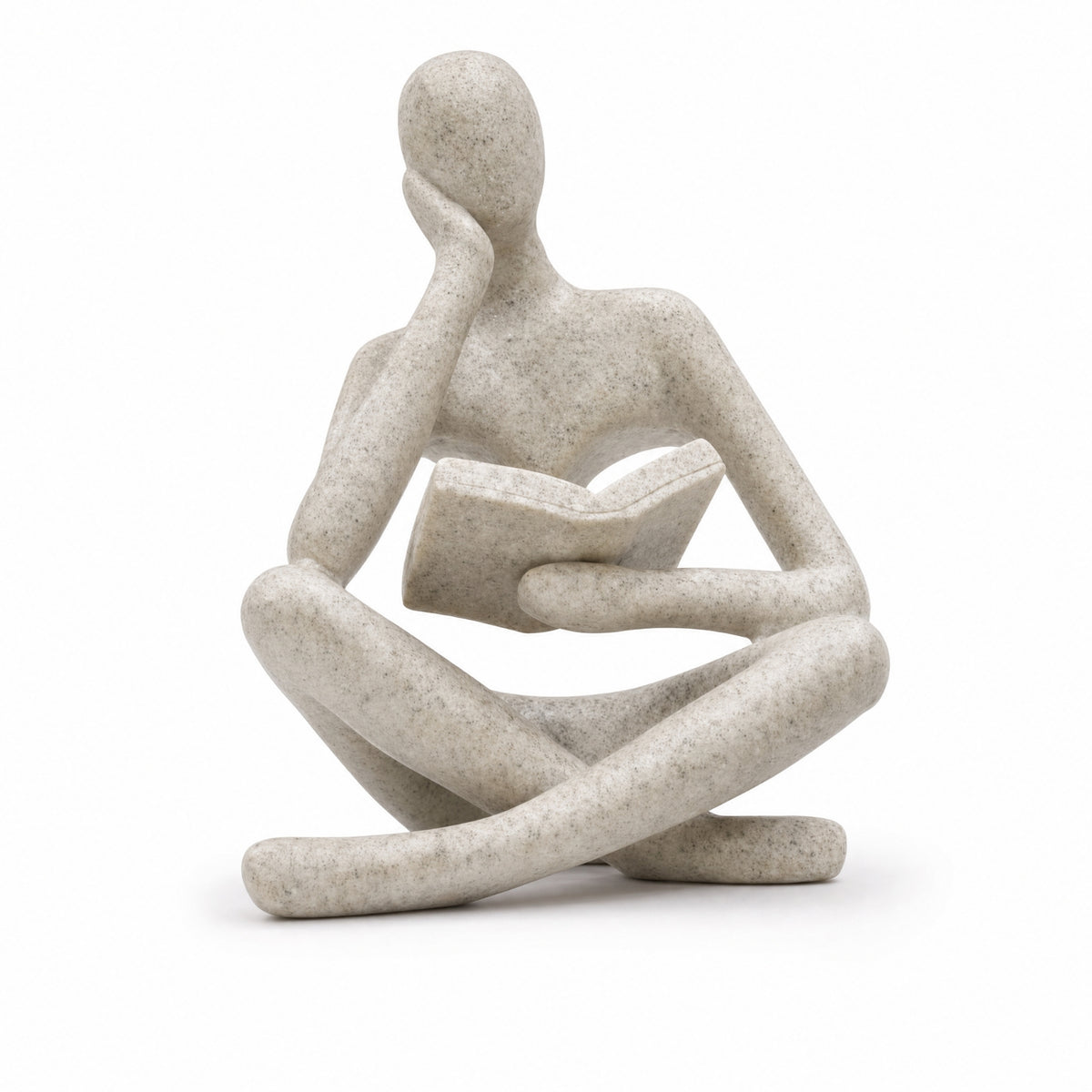 Resin Thinker Statue Smooth Thinker Figurine Compact Abstract Sculpture Lightweight for Book Lovers, Readers, Bookshelf, Study Table, Reading Nook