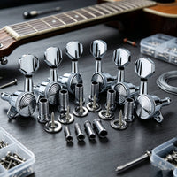 6 Pieces Closed-Gear Guitar Locking Tuners Precision Guitar Tuning Machines with Sealed Housing Easy to Install Locking Tuner Accurate for Guitarists, Luthier
