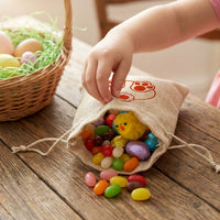 Easter Bunny Bag Reusable Easter Bunny Gift Bag Lightweight Burlap Drawstring Pouch for Kids, Parents, Spring Events, Holiday Celebration