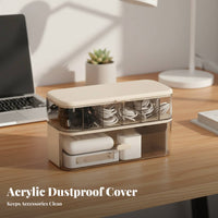 Partitisingled Wire Container Transparent Design Partitisingled Utility Case for Home