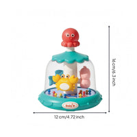 Scalloped Top Press-and-Rotate Toy Transparent Octopus Twirler Toy Molded Play Elements Suction Cup Twirler Colorful Beads for Babies