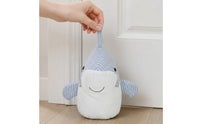 Cute Shark Door Stopper Cartoon Textile Door Stopper Soft Weighted Doorstop Printed Face for Anti-Slam